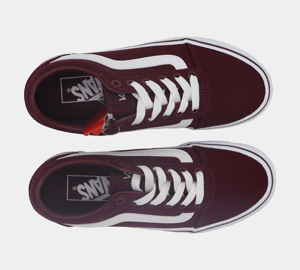 Vans Ward Canvas Womens Classic Skate Shoes Burgundy - UK 3-8