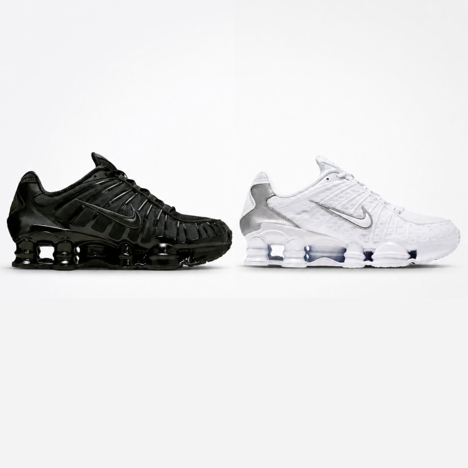 Nike Shox TL Black Hematite White Metallic Silver Trainers Shoes UK 6-12