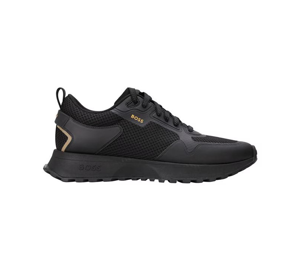 Hugo Boss Jonah Runn Meth Mens Trainers Grey Black Casual Sneakers UK 7-12