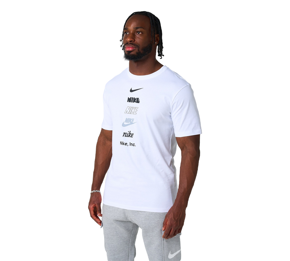 Nike Stack Logo Tee Mens Black and White Short Sleeve Crew Neck T-Shirt UK S-2XL