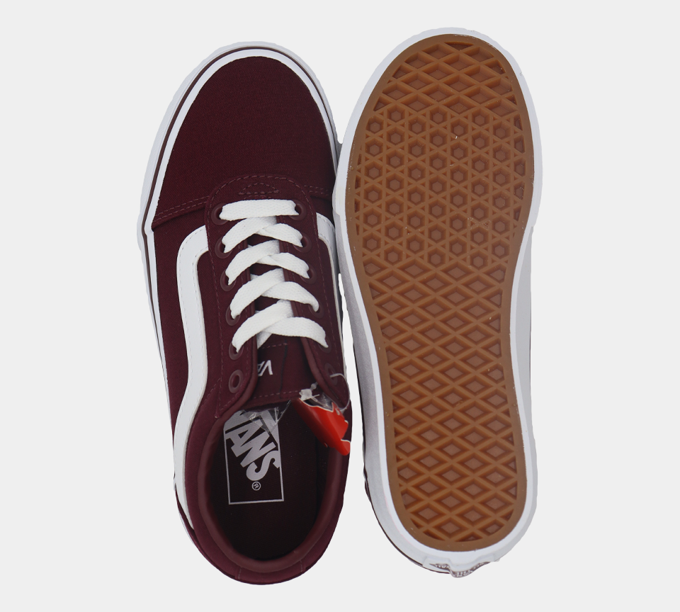 Vans Ward Canvas Womens Classic Skate Shoes Burgundy - UK 3-8