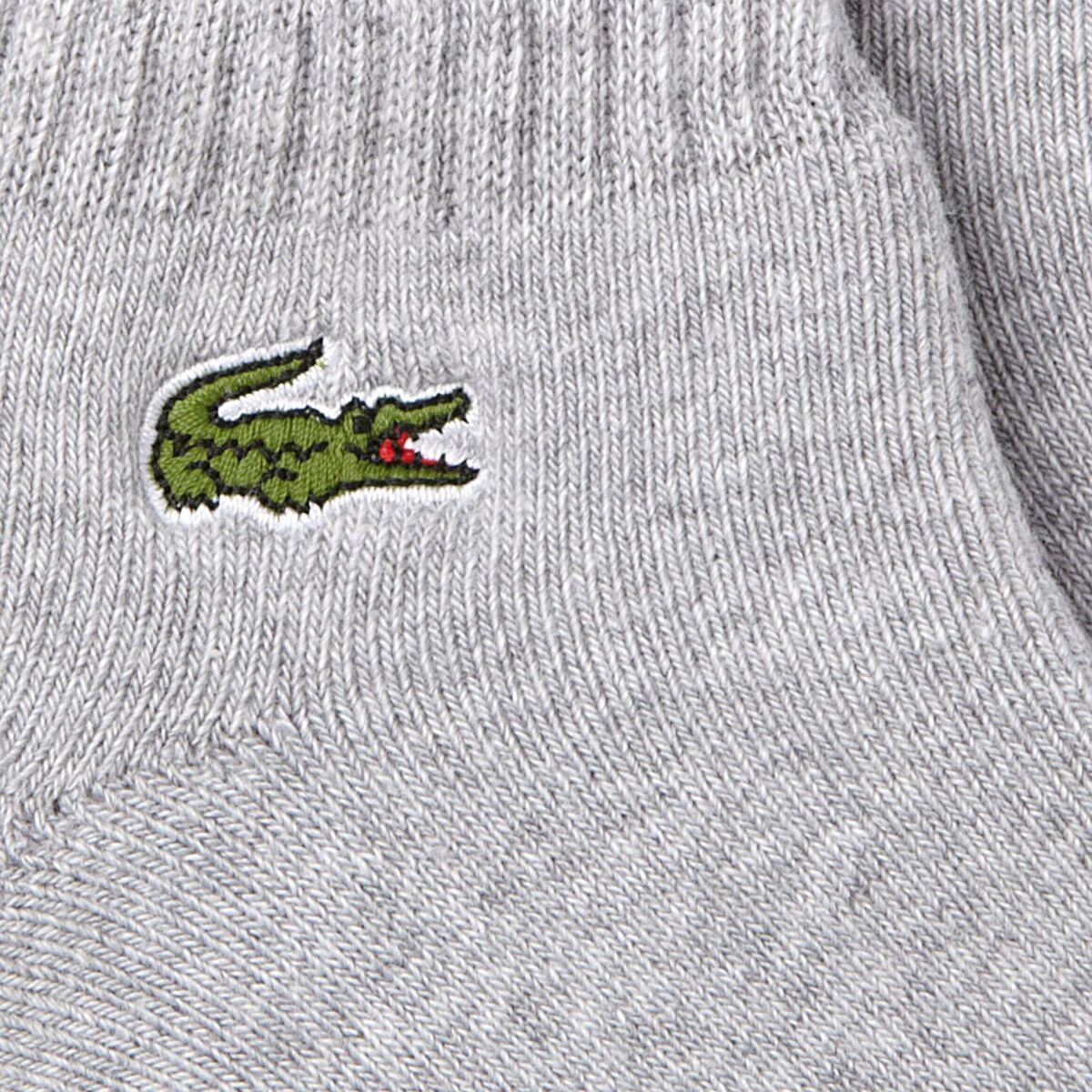 Lacoste Mens Low Cut Socks Grey Cotton Blend Ankle Socks Comfort Fit UK 4-11