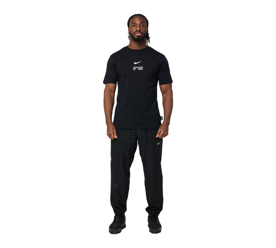 Nike Big Swoosh Tee Mens Black and White Short Sleeve Crew Neck T-Shirt UK S-2XL