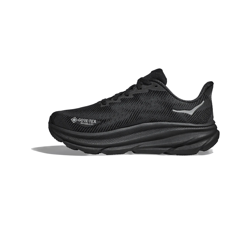 HOKA Clifton 9 GORE-TEX Triple Black Mens Running Shoes Trainers UK 4-8