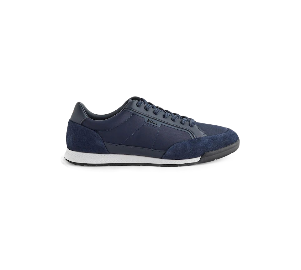 Hugo Boss Nitan Mens Trainers Black Dark Blue Casual Sneakers UK 6-11