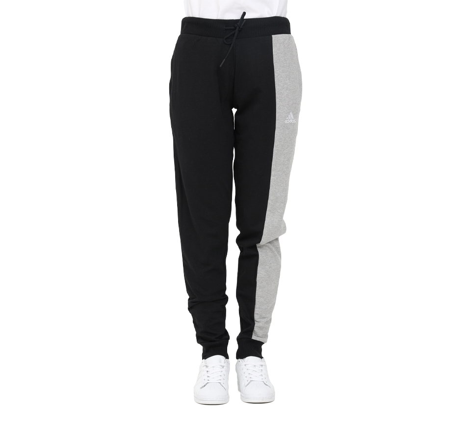 Adidas Essentials Colorblock Womens Joggers Black/Grey Heather/White UK S-XL
