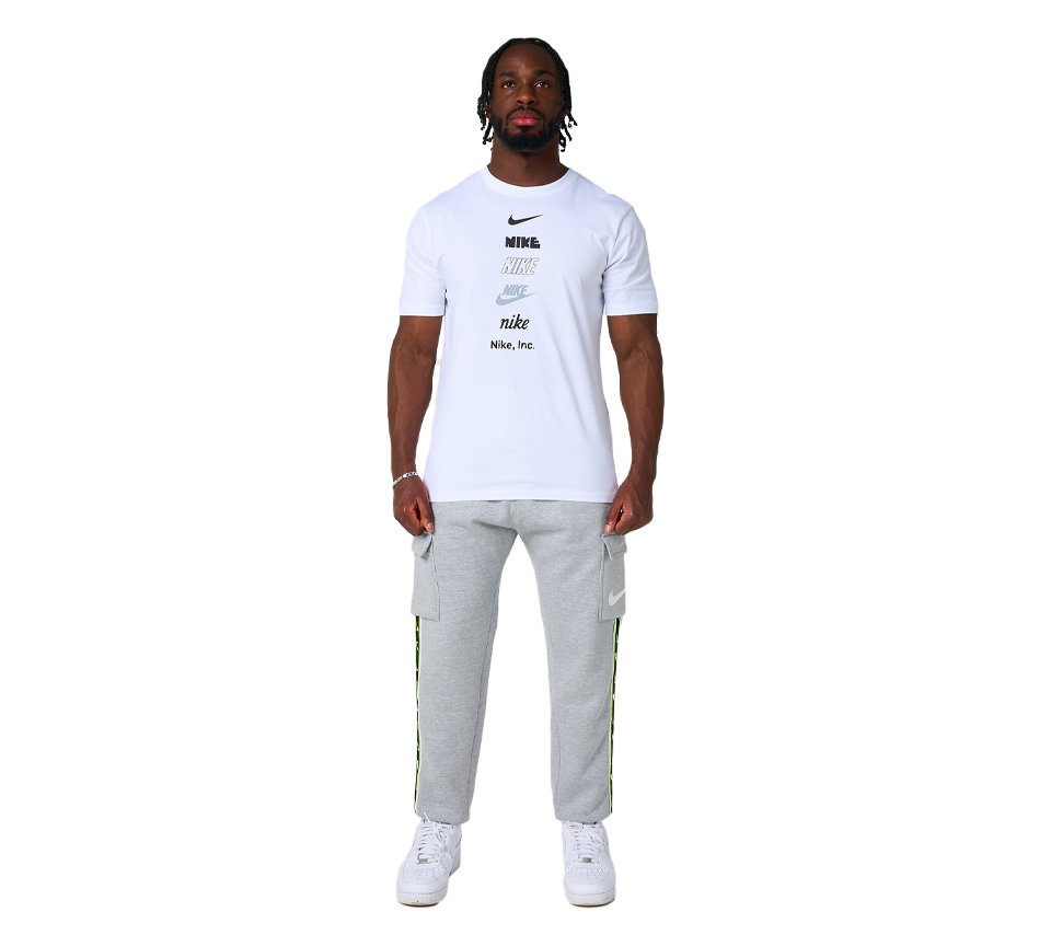 Nike Stack Logo Tee Mens Black and White Short Sleeve Crew Neck T-Shirt UK S-2XL