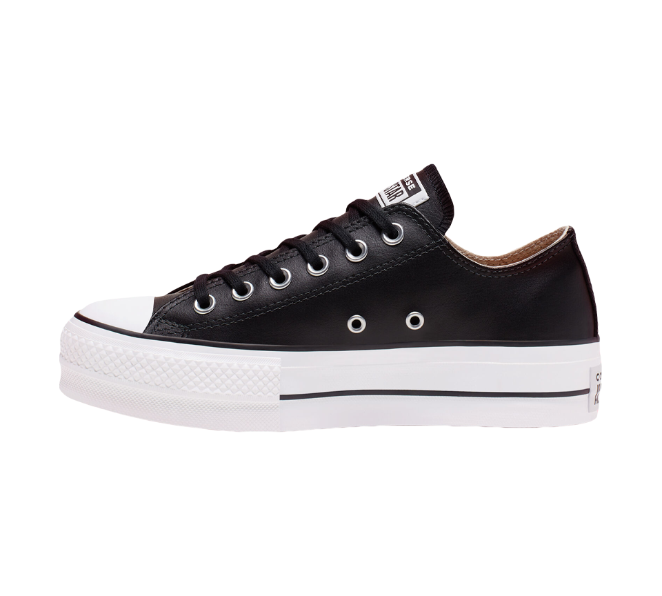 Converse Chuck Taylor All Star Platform Women's Shoes Clean Leather Black UK 3-8