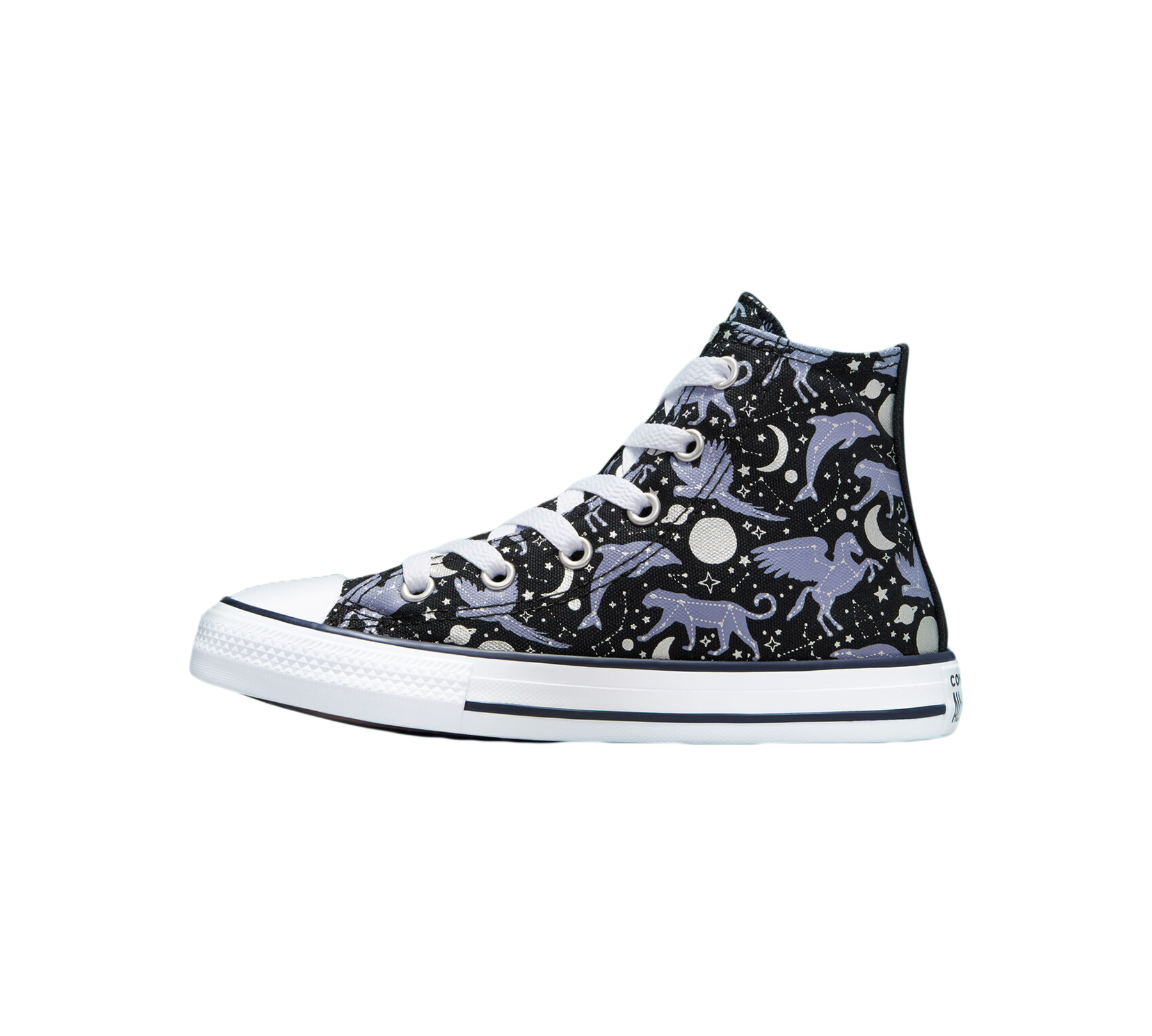 Converse Constellations Chuck Taylor Junior All Star Shoes Black/Slate/Lilac UK 10-13/1-5.5