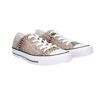 Converse Womens Chuck Taylor Leather Shoes Brown/Black/White UK 3-8