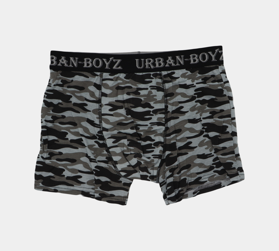 Urban-Boyz Camo Soft Cotton Boxer Mens Shorts Underwear Blue/Grey S-XL