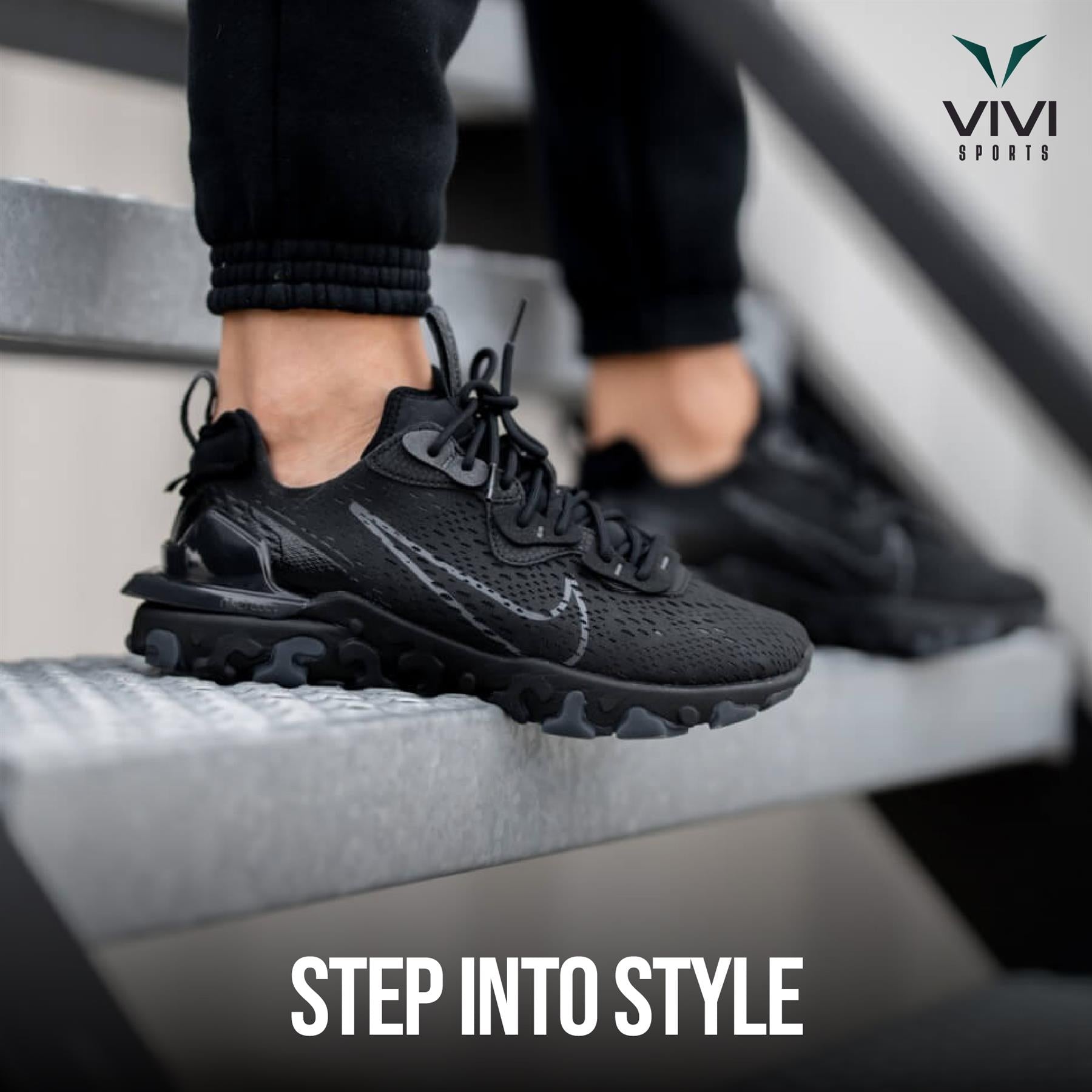 Nike React Vision Trainers Black/Anthracite Black UK 7-11