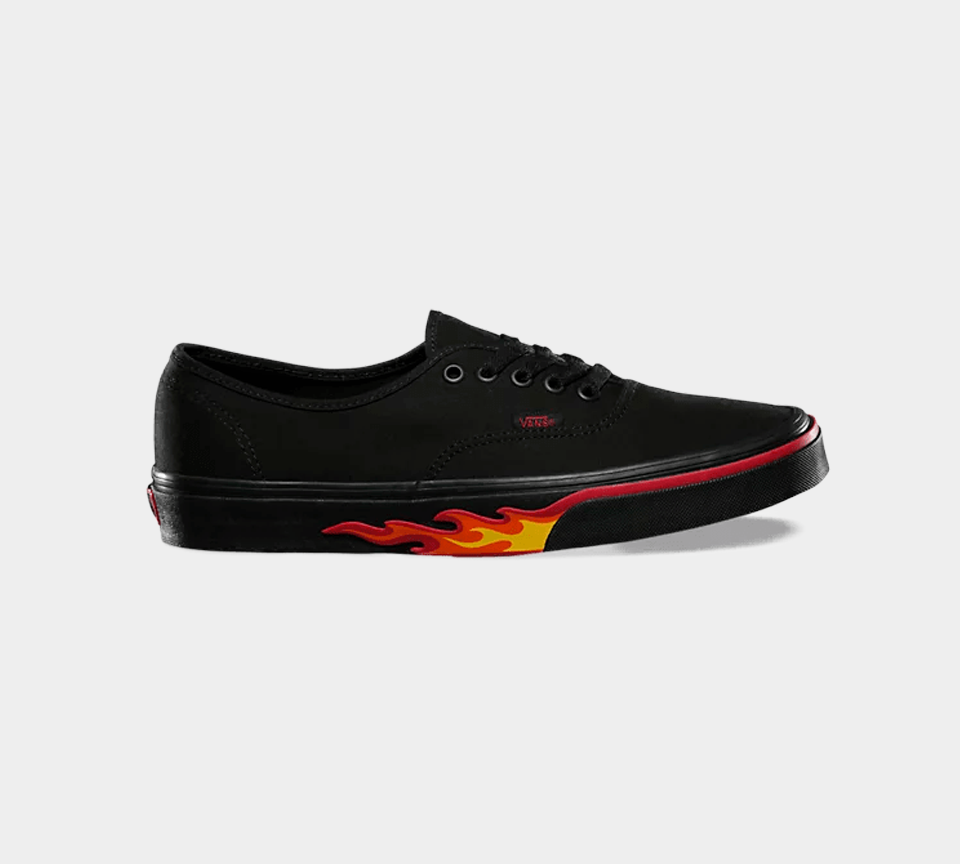 Vans Flame Wall Authentic Black Trainers Unisex Shoes UK 4