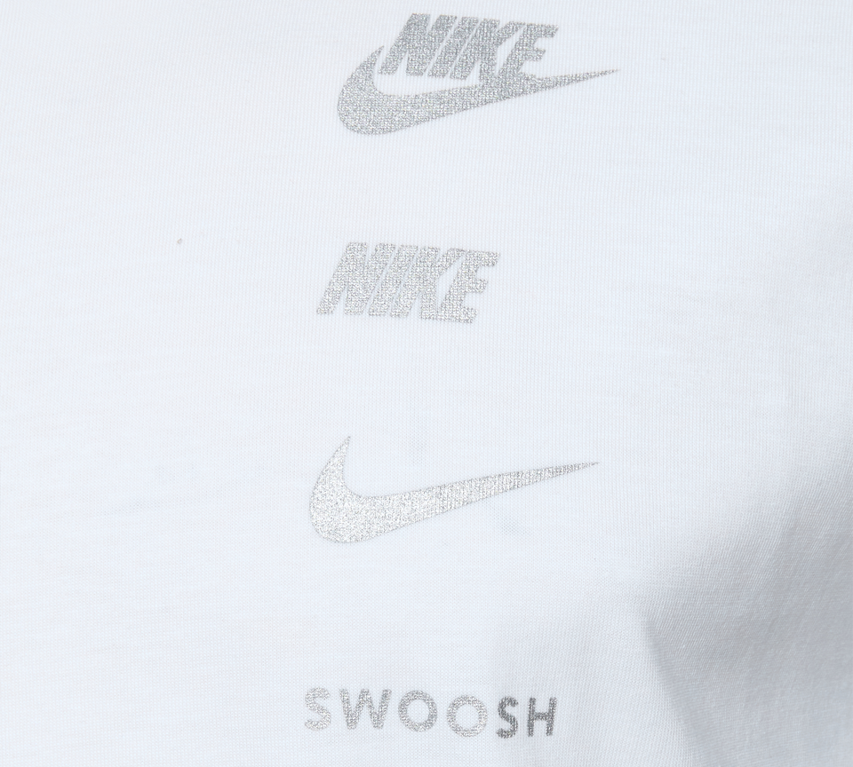 Nike Multi Logo Tee Mens White Grey Blue Short Sleeve Crew Neck T-Shirt UK S-2XL