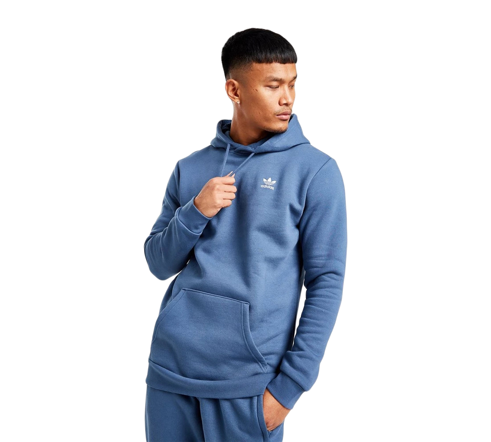 Adidas Originals Trefoil Essential Mens Hoodie Blue - UK XS-L