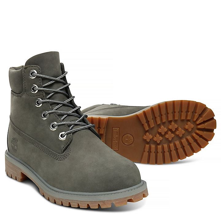 Timblerland 6 Inch Premium Dark Grey Girls Womens Boots UK 3-6.5