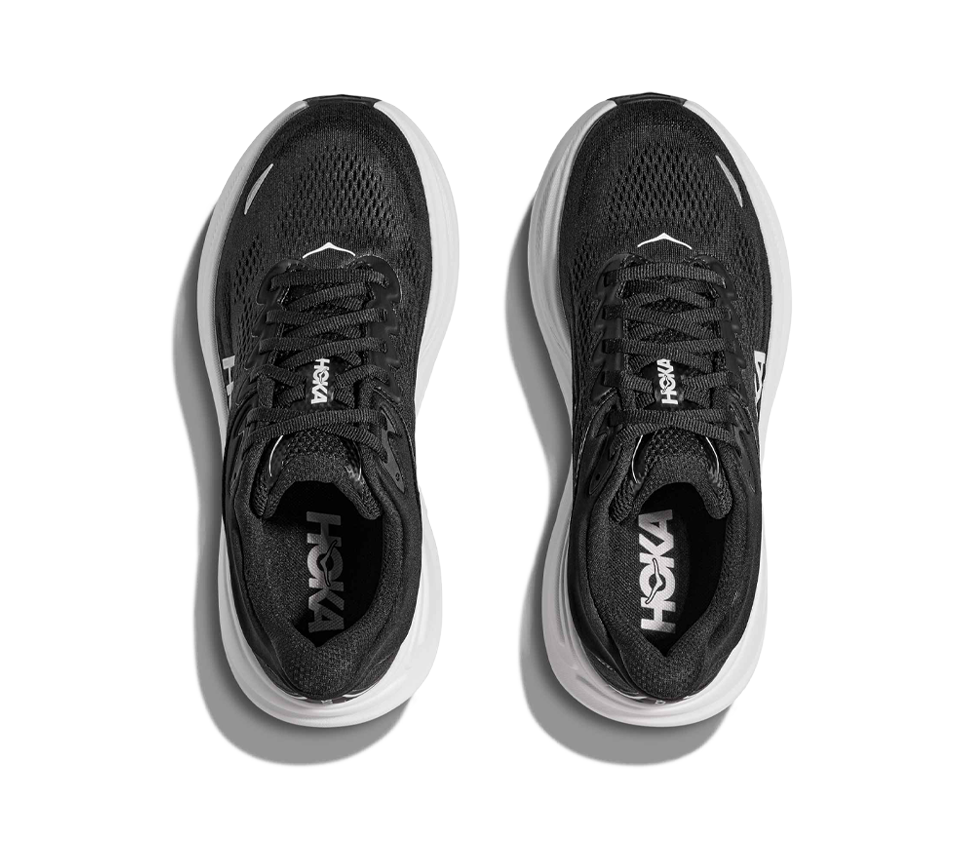 Hoka Bondi 9 Trainers Mens Black/White Cushioned Shoes UK 7-12
