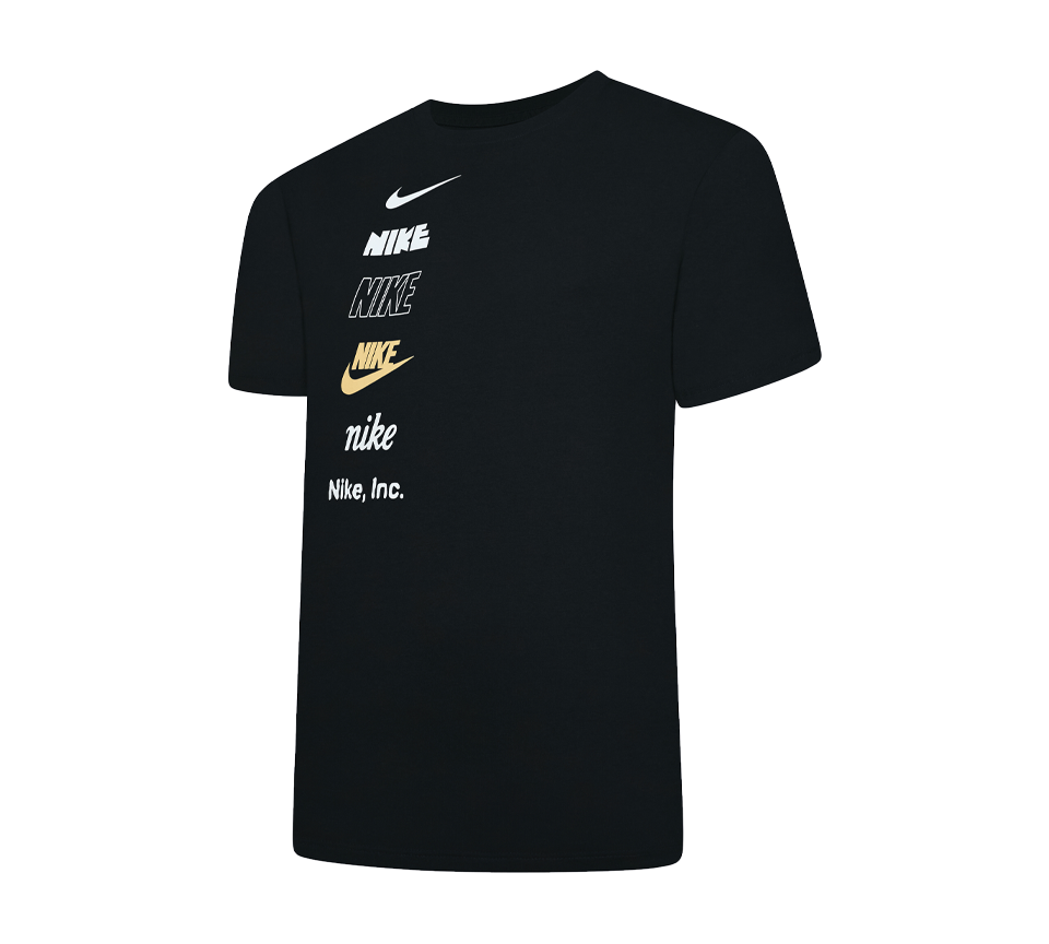 Nike Stack Logo Tee Mens Black and White Short Sleeve Crew Neck T-Shirt UK S-2XL