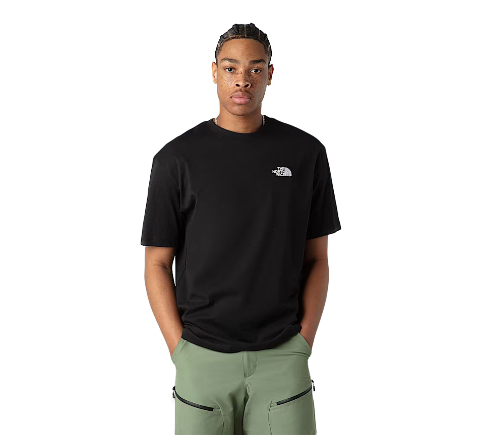 TNF Simple Dome Tee Mens Black White Short Sleeve T-Shirt UK S-XL
