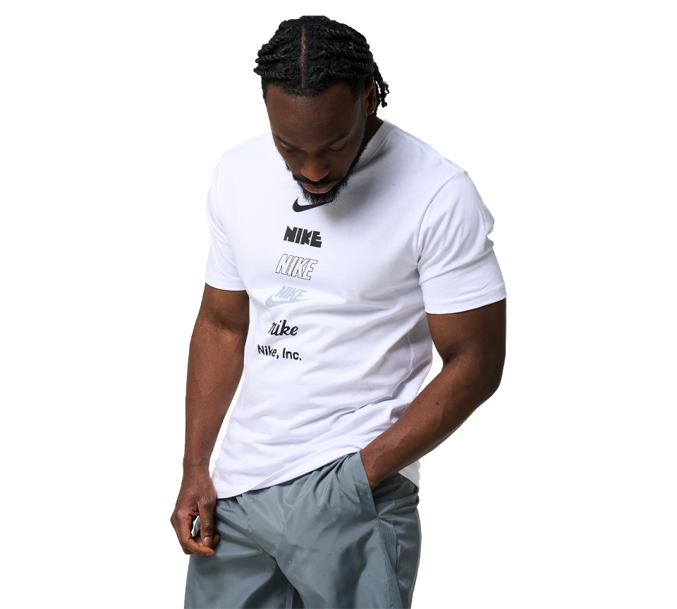 Nike Stack Logo Tee Mens Black and White Short Sleeve Crew Neck T-Shirt UK S-2XL