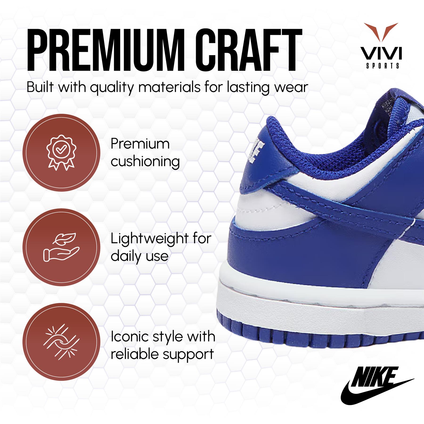 Nike Dunk Low Trainers White/Hyper Royal UK 3.5C-UK 9.5C