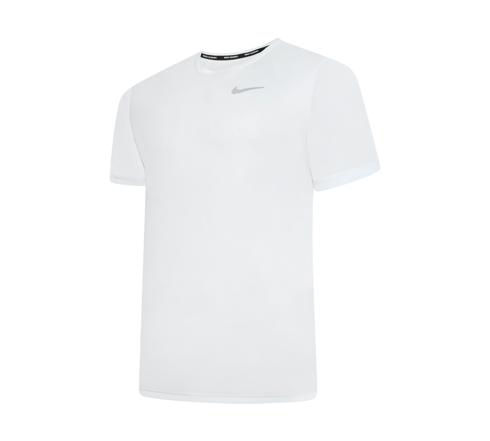 Nike Miler Running T-Shirt Mens White Dri-FIT Short Sleeve Training Tee UK S-2XL