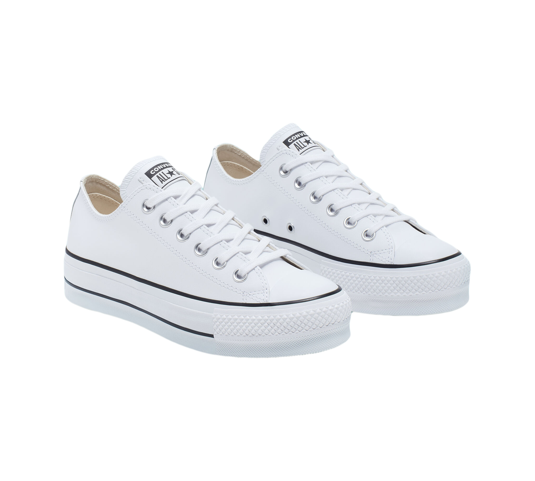 Converse Chuck Taylor All Star Platform Women's Shoes Clean Leather White UK 3-8