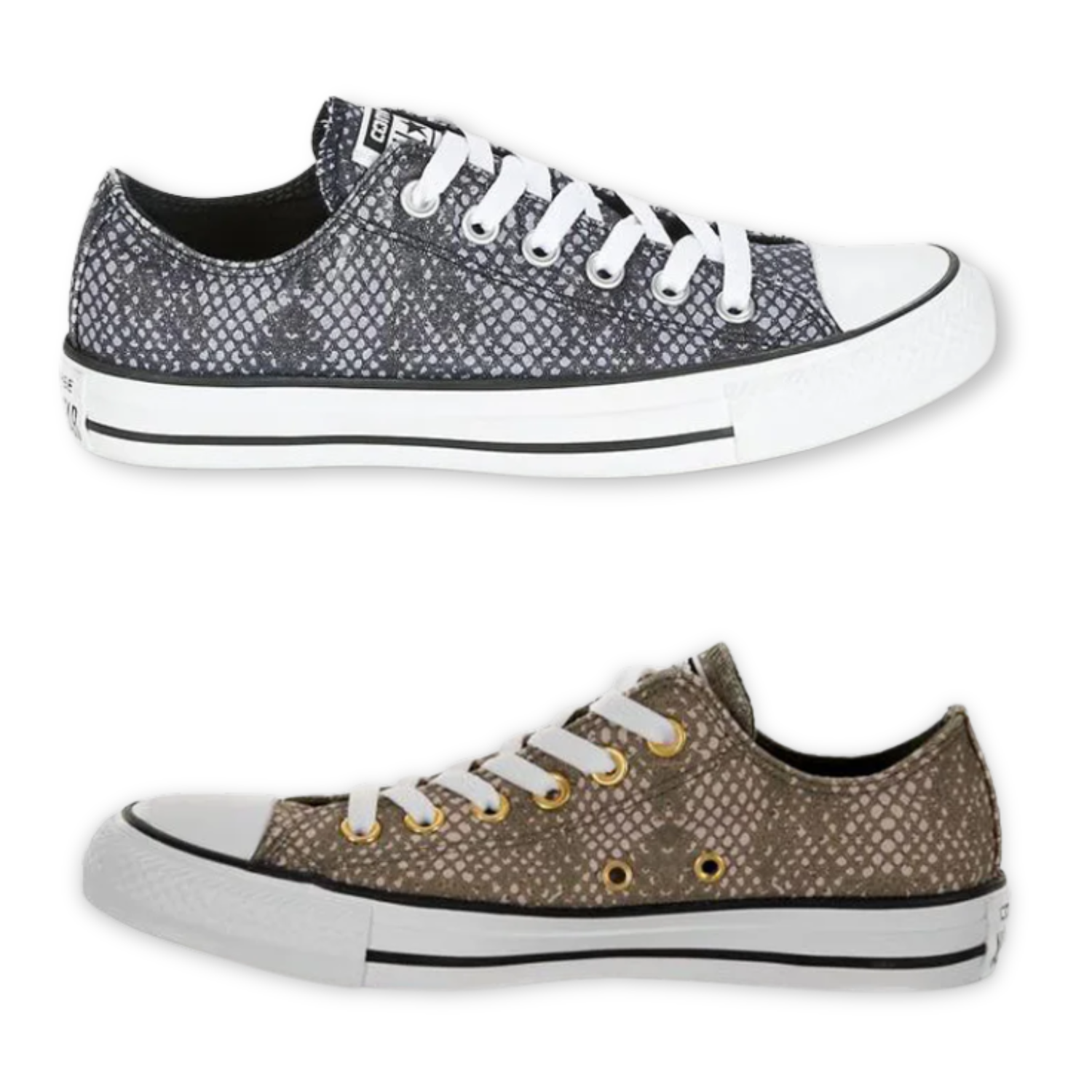 Converse CTAS Shark Print Trainers Green/White & Black/White Shoes UK 3-8