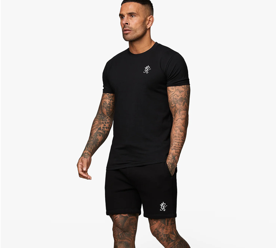 Gym King Fundamental Fleece Shorts Black Mens Slim Fit Casual Shorts S-2XL