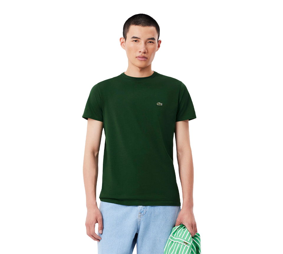 Lacoste Pima Cotton T-Shirt Mens Black White Blue Green Crew Neck Tee UK S-2XL