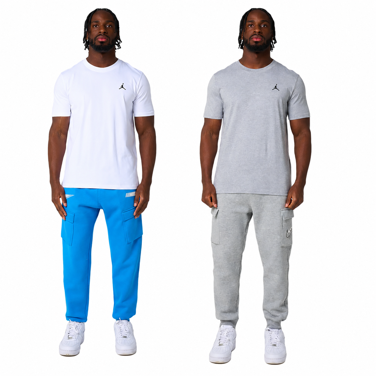 Jordan Jumpman Short Sleeve T-Shirt Mens White Grey Crew Neck Tee UK S-2XL