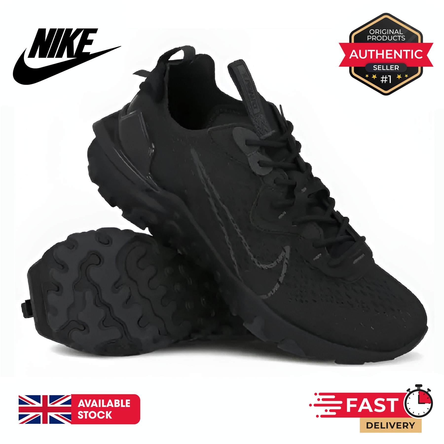 Nike React Vision Trainers Black/Anthracite Black UK 7-11