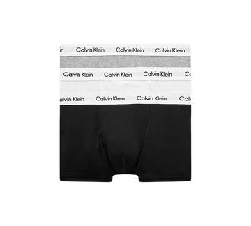 Calvin Klein 3 Pack Low Rise Trunks Cotton Stretch Black/White/Grey Heather UK S-XL