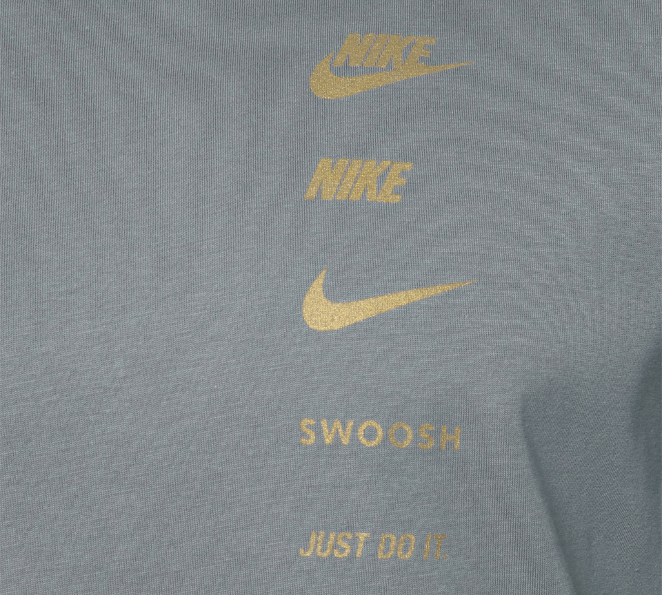 Nike Multi Logo Tee Mens White Grey Blue Short Sleeve Crew Neck T-Shirt UK S-2XL