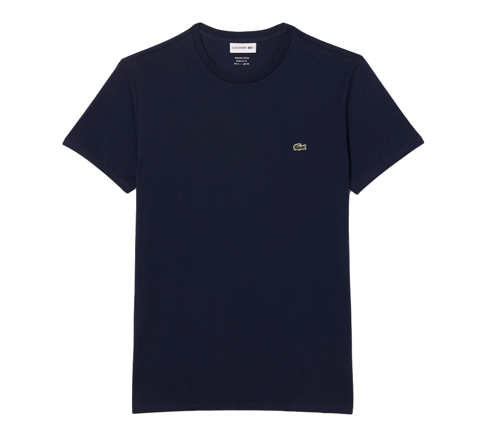 Lacoste Pima Cotton T-Shirt Mens Black White Blue Green Crew Neck Tee UK S-2XL