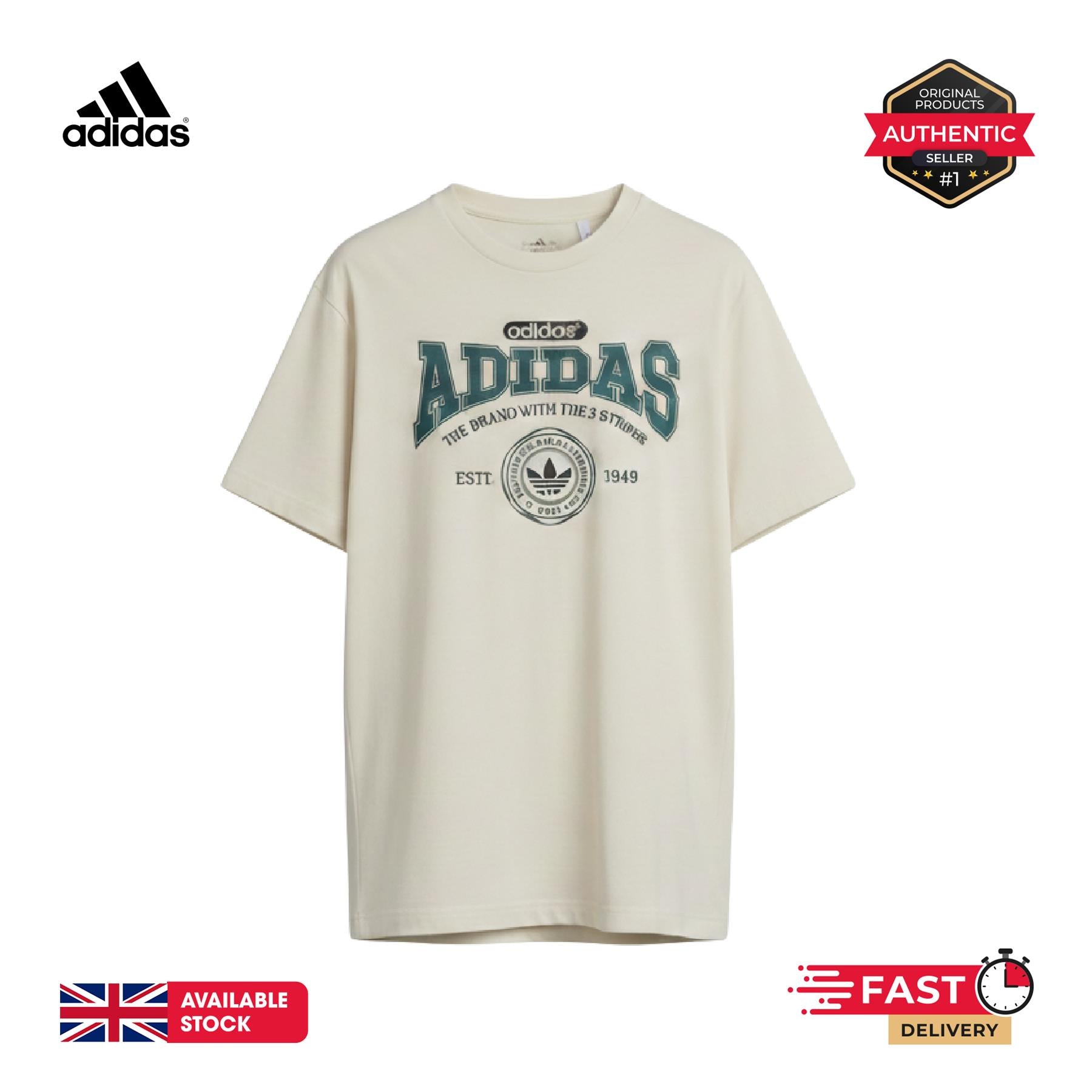 Adidas Originals T-Shirt Mens White Trefoil Logo Short Sleeve Crew Neck Tee UK S-3XL