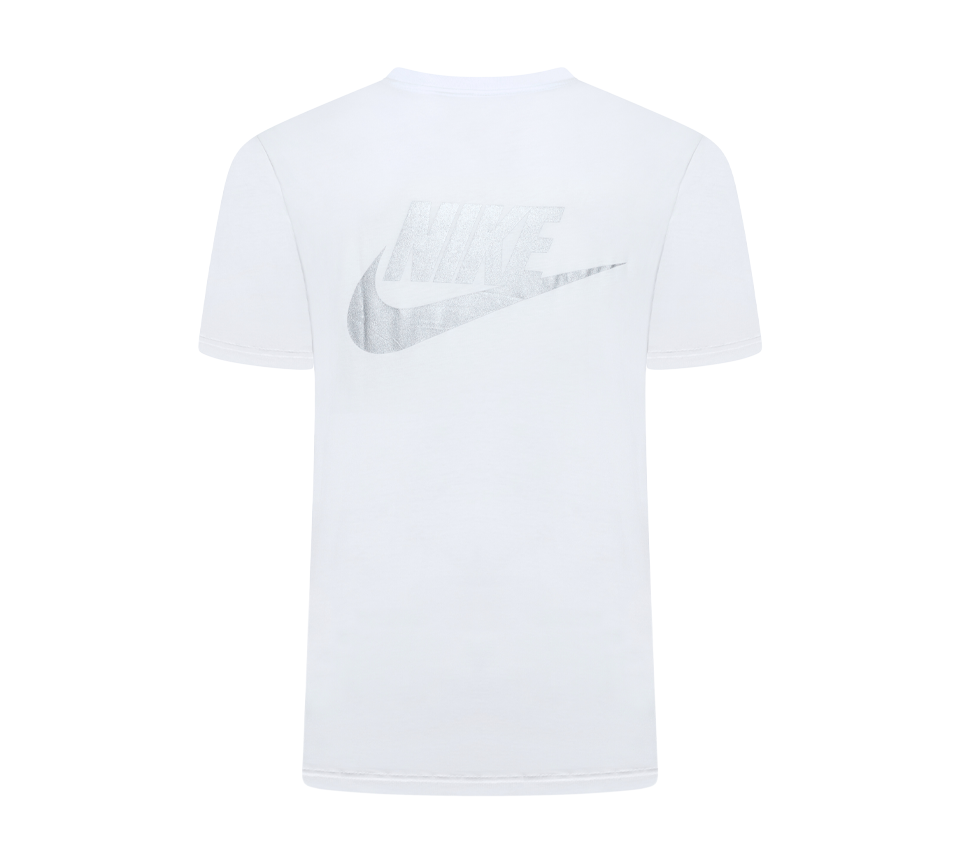 Nike Multi Logo Tee Mens White Grey Blue Short Sleeve Crew Neck T-Shirt UK S-2XL