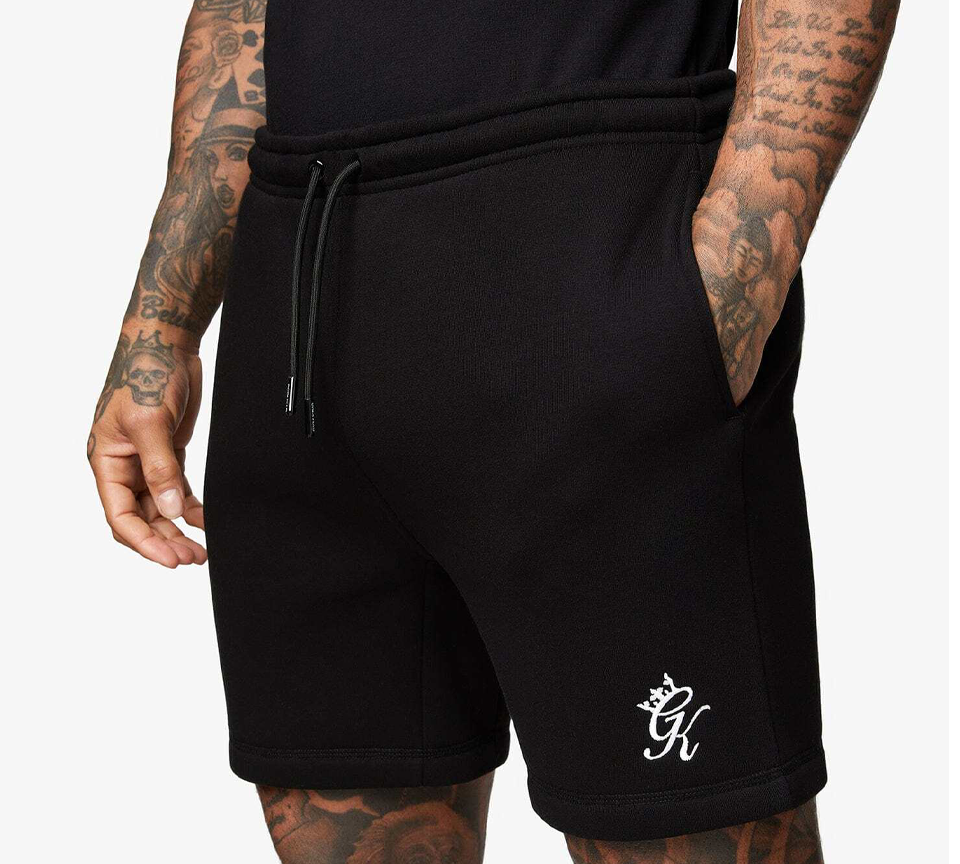 Gym King Fundamental Fleece Shorts Black Mens Slim Fit Casual Shorts S-2XL