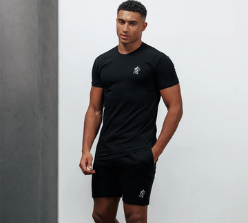 Gym King Fundamental T-Shirt Mens Casual Gym Jersey Tee Black and White UK XS-2XL