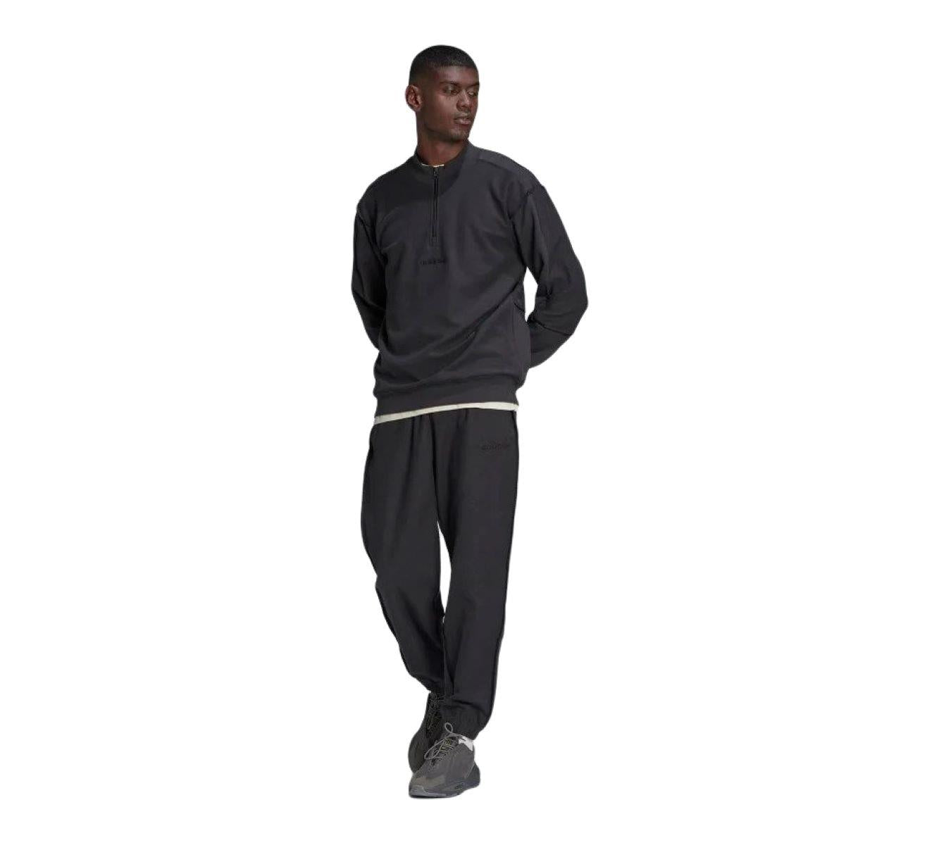 Adidas 100% Cotton Men's Loopback Quarter-Zip HP0417 Sweatshirt Carbon UK XS-L
