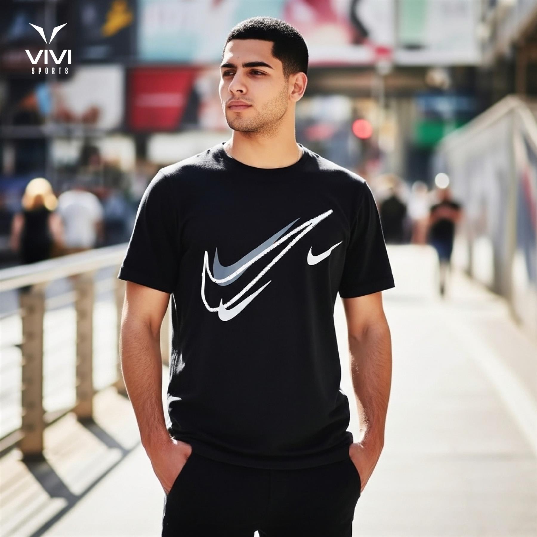 Nike Sportswear Short Sleeve Swoosh Logo T-Shirt Mens White Black Grey Navy Casual UK S-2XL
