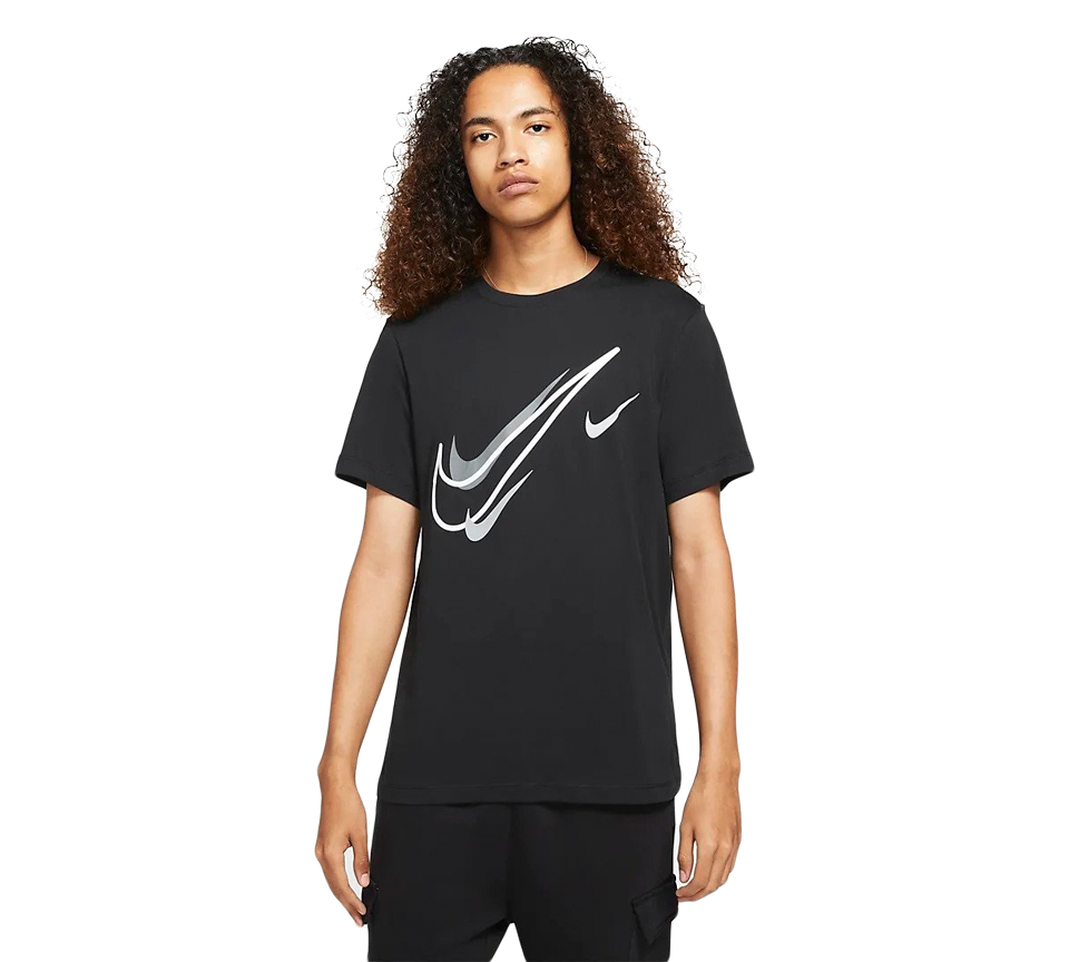 Nike Sportswear Short Sleeve Swoosh Logo T-Shirt Mens White Black Grey Navy Casual UK S-2XL