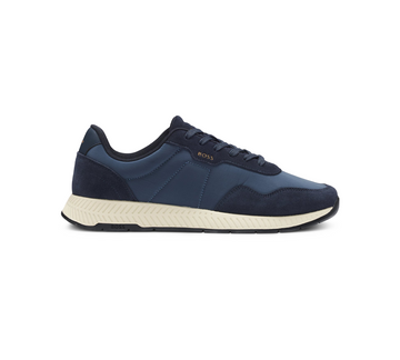 Hugo Boss Titanium Mens Trainers Black Dark Blue Casual Sneakers