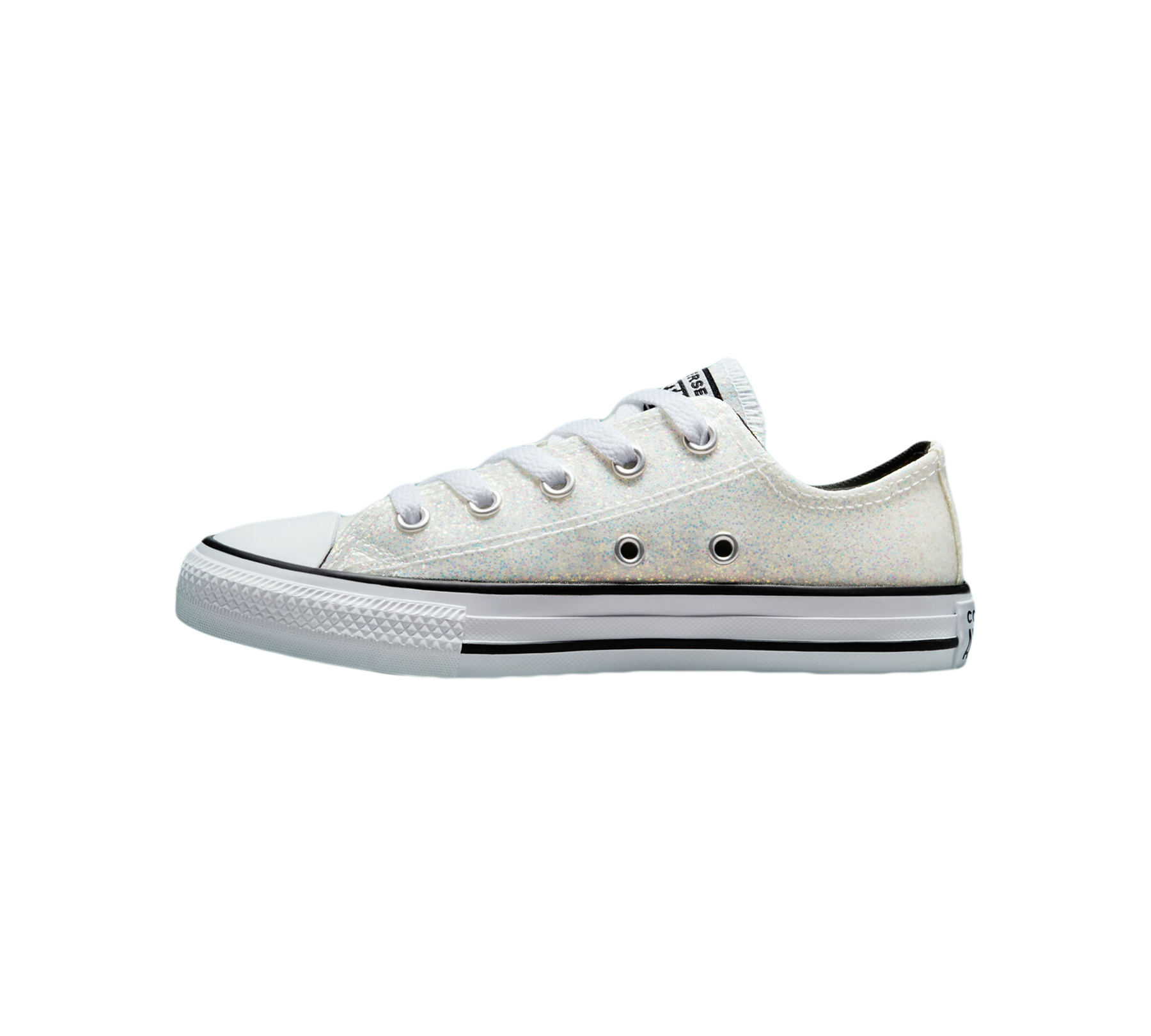 Converse Winter Glitter Chuck Taylor Junior All Star Shoes Silver/White UK 10-5.5