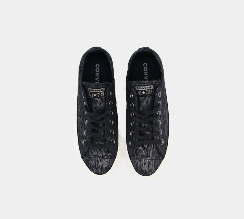 Converse Chuck Taylor All Star Ox Womens Trainers Metallic Black UK 3-8