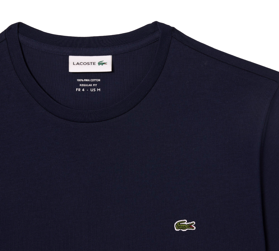 Lacoste Pima Cotton T-Shirt Mens Black White Blue Green Crew Neck Tee UK S-2XL
