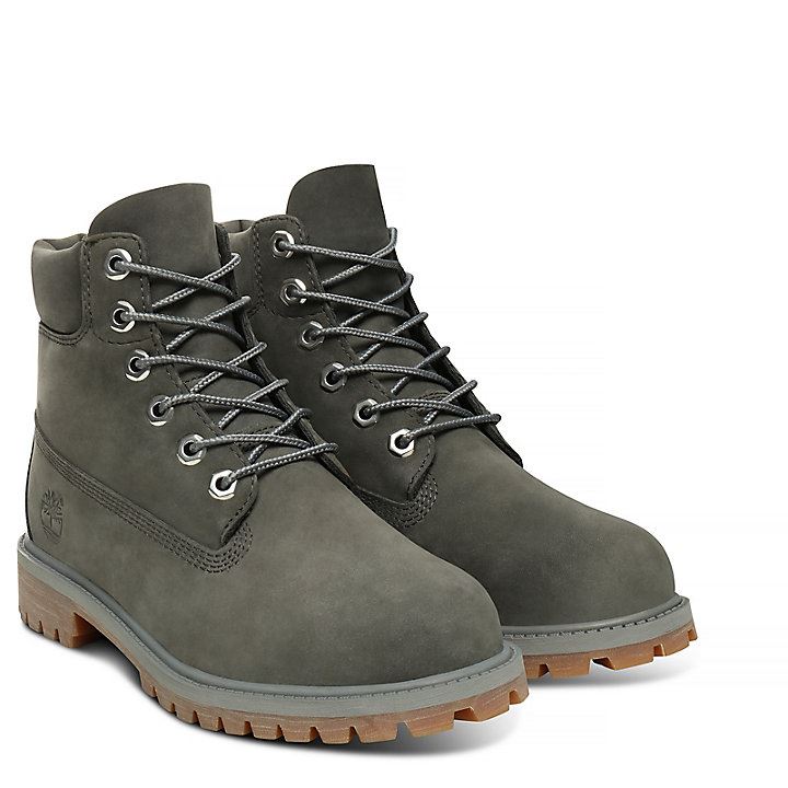 Timblerland 6 Inch Premium Dark Grey Girls Womens Boots UK 3-6.5