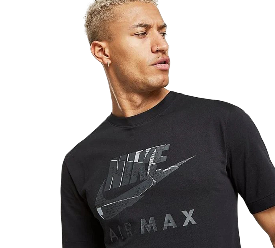 Nike Air Max Graphic Casual T-Shirts Black & White Mens UK S-XL