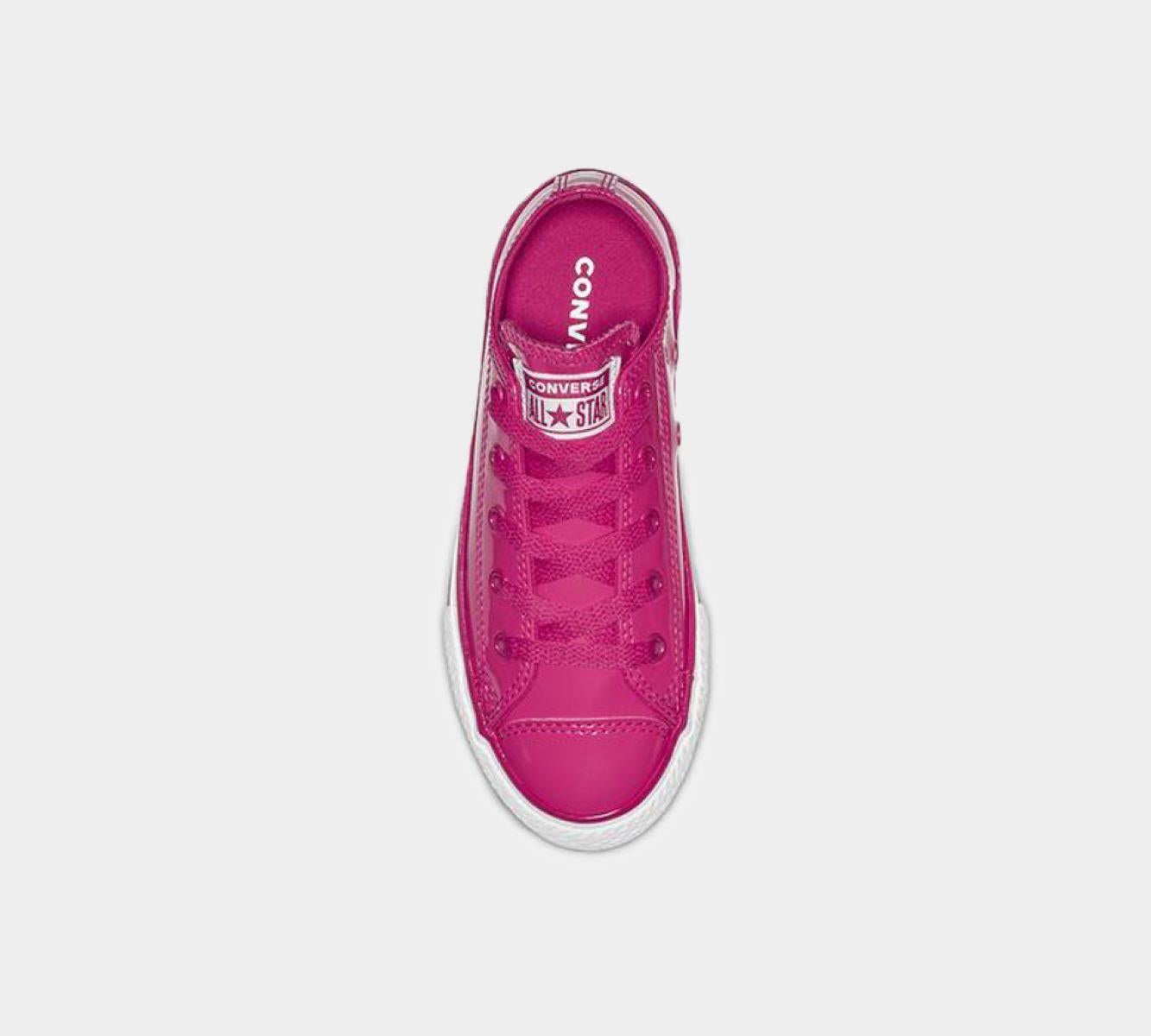 Converse Chuck Taylor All Star Patent Pop Low Top Trainers Women Pink Shoes - UK 10-5.5