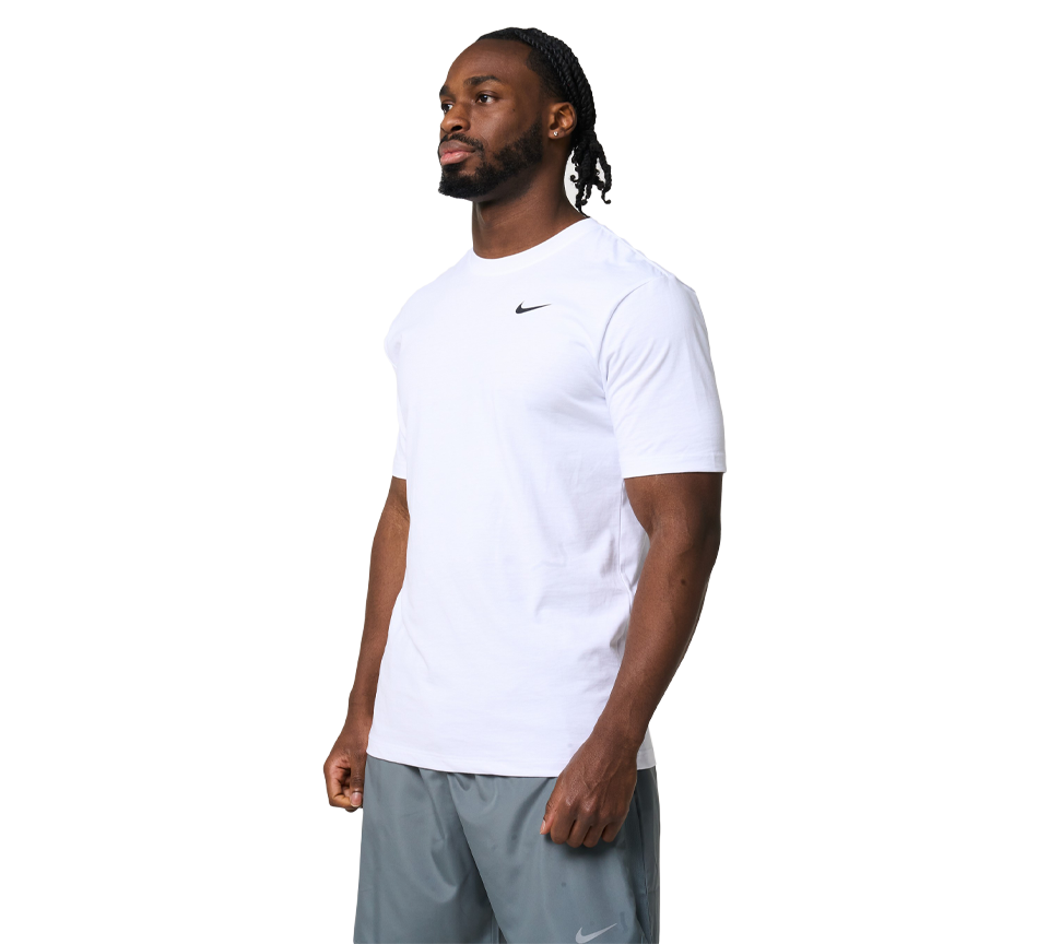 Nike Dri-FIT Tee Mens White Short Sleeve Crew Neck Training T-Shirt UK S-2XL